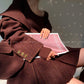 Aconiconi Girl Full wool French long sleeve Blazer pleated skirt - Maillard