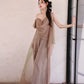 DOLLY High End Lazy Style Sleeveless Draped Collar Long Resort Dress-DEHLI