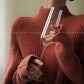 Aconiconi|Cloak Jacket Sleeve Loose Knit Shawl Shoulder Sweater - Snow Lovers