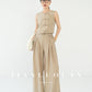 Huanzi custom sleeveless vest top high waist wide leg pants suit two-piece -Wola