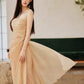 DOLLY High End Apricot Sleeveless Bandeau Slim Fit Pleated Cocktail Dress- Samai