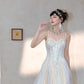 DOLLY Elegant Off White Sleeveless Sequin Long Wedding Guest Dress-Star