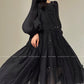 Aconiconi pink /Black Lantern Sleeve Loose chic maternity Long Dress- Nightingale and Rose