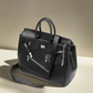 Birkin inspired handmade PU Leather Black tote buckle travel overnight weekender handbag