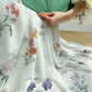 Aconiconi French Floral Print Puff Sleeve Wedding Guest Dress- Lily of the Valley Whisper