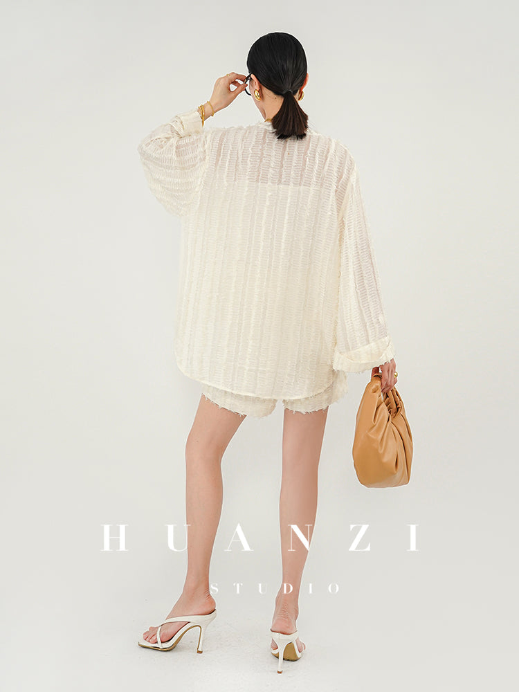 Huanzi customized breathable loose thin top, shorts two-piece set - Walius