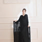 DOLLY Elegant Black Swing Collar Sleeveless Open Back Drape Dress-Kaka (V)