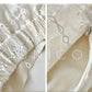 Aconiconi Elegant  lace skirt V-Neck Embroidered Puff Sleeve top - Blackberry Milk Shell