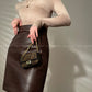 Aconiconi Elegant High Waist Short PU Leather Chic Skirt-Holiday Love Poems