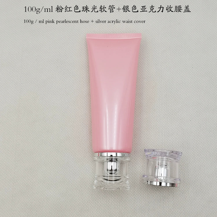 Spot 100gml custom skin care products, cosmetics, facial cleanser, hand cream, pink hose, sub-bottle, packaging material tube