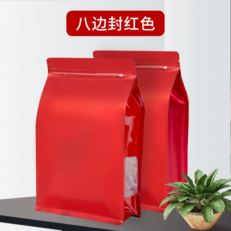 Tea packaging bag ziplock bag aluminum foil octagonal seal stand up bag green tea black tea flower tea loose tea pu'er tea seal bag