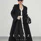 Huanzi double-sided cashmere women's black wool autumn winter coat - Muinw