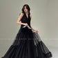 Aconiconi Elegant High Waist Ruffle Mesh Princess Long midi layered Skirt- Quiet Shadow Quicksand