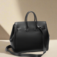 Birkin inspired handmade PU Leather Black tote buckle travel overnight weekender handbag