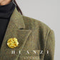 Huanzi high-end retro autumn and winter 100% wool waist suit jacket - Cassie