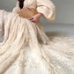 Aconiconi Luxury Black/Beige Long Sleeve Long bridal Sequin Dress- Moonlight Celebrity