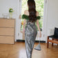 DOLLY Luxury Sliver Retro Style Green Feather Tube Top Long Glitter Party Dress-THEKLA