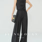 Huanzi custom sleeveless vest top high waist wide leg pants suit two-piece -Wola