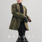 Huanzi high-end retro autumn and winter 100% wool waist suit jacket - Cassie