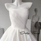 DOLLY Elegant White Tube Top Long Puffy High Waist Wedding Dress-GRACE