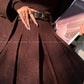 Aconiconi Girl Full wool French long sleeve Blazer pleated skirt - Maillard