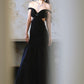 DOLLY  High End Black Off Shoulder Sequin Tube Top Long Banquet Dress-Maris