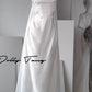 DOLLY Luxury White Bandeau Stain High Waist Long Wedding Dress-Lola