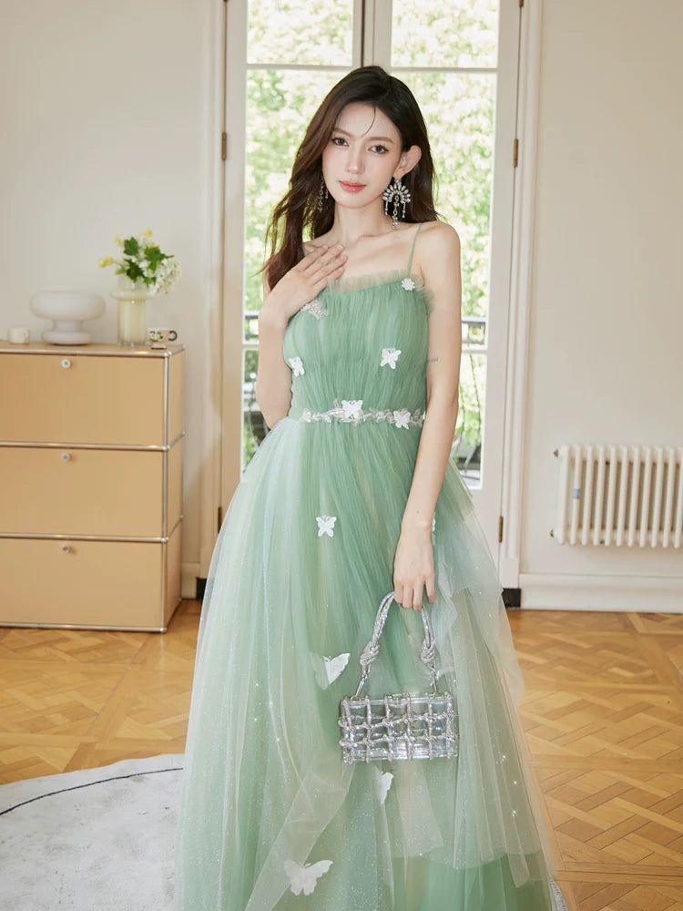 DOLLY Luxury Gradient Puffy Tube Top Sleeveless Long Princess Dress-HARIS