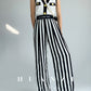 Huanzi high-end striped high-waist wide leg pants - Nuna