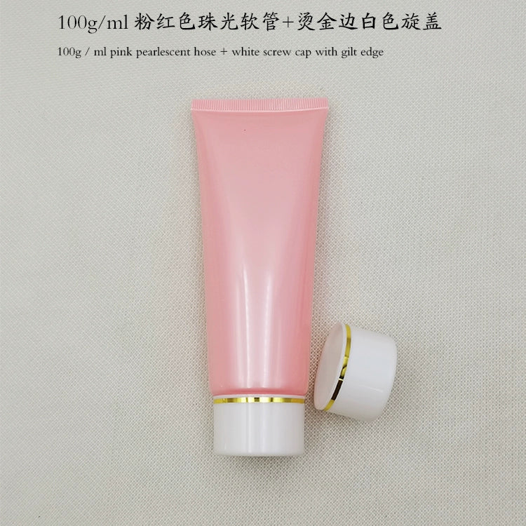 Spot 100gml custom skin care products, cosmetics, facial cleanser, hand cream, pink hose, sub-bottle, packaging material tube