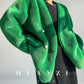 Huanzi green imitation fur autumn winter coat - Miiw