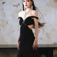 DOLLY  High End Black Off Shoulder Sequin Tube Top Long Banquet Dress-Maris