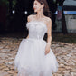 DOLLY Elegant Sleeveless Feather Tube Top Embroidery Long Tutu wedding Dress-KYLIE