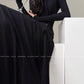 Aconiconi Elegant ruched waist Gradient/Black Stretch Long Chic Dress- Clouds