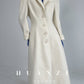 Huanzi French Hepburn style high-end double-sided cashmere wool tweed coat - Siriio