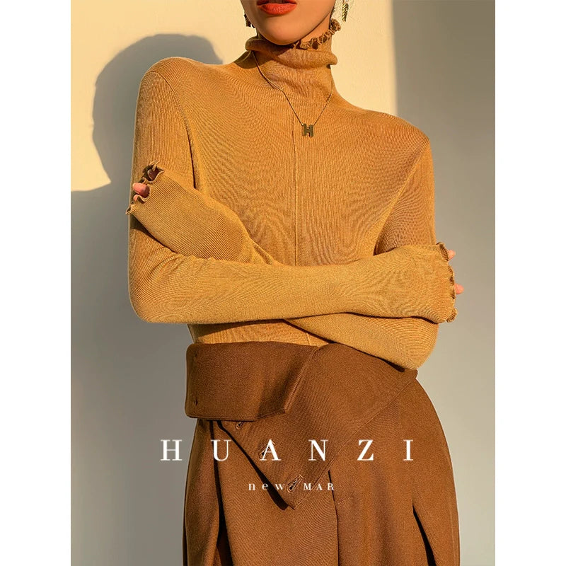 Huanzi custom turtleneck pullover knitted sweater autumn winter - Bililly