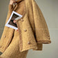 Brownie autumn wool retro tweed suit skirt jacket - Dunnu
