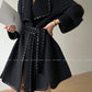 Aconiconi  Long Sleeve Braided Wool Coat- Nocturne of Grass Stream