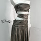 DOLLY Elegant Metallic Gray Skin Revealing Tube Top Long Dinner Dress-NIKITA