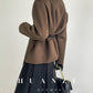 Huanzi wool tweed autumn  winter short cashmere double-sided coat - Talfy