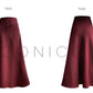 Aconiconi Elegant Wine Red Retro High Waist Long Maxi Skirt- Freud's love poems