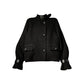 Black night wool two-piece coat jacket skirt - Utopia moonlit