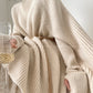 Aconiconi|Cloak Jacket Sleeve Loose Knit Shawl Shoulder Sweater - Snow Lovers