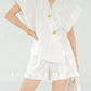 Huanzi custom couture Tencel micro-flash high-end vest shorts set- Vince