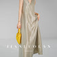 Huanzi custom high-end long sleeveless V-neck dress summer - Miel