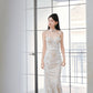 DOLLY Elegant White Sleeveless Lace Slim Fit Long Wedding Dress-SUN