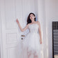 DOLLY Elegant Sleeveless Feather Tube Top Embroidery Long Tutu wedding Dress-KYLIE