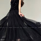 Aconiconi Elegant High Waist Ruffle Mesh Princess Long midi layered Skirt- Quiet Shadow Quicksand