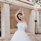 DOLLY Elegant Sleeveless Feather Tube Top Embroidery Long Tutu wedding Dress-KYLIE