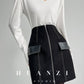 Huanzi  Autumn winter foreign style zipper high-waist skirt - Riwre